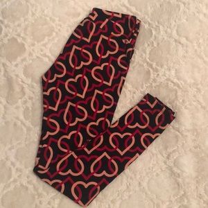 OS LuLaRoe Heart Leggings